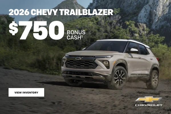 2026 Chevy Trailblazer.$750 Bonus Cash.
